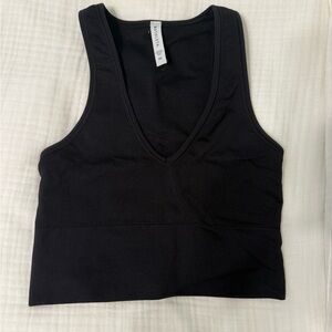 Athleta Aurora Ribbed Tank Top - Black